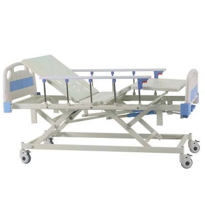 Medical Equipment Home Care 4 Crank Manual 5 Function Folding ICU Patient Nursing Hospital Bed