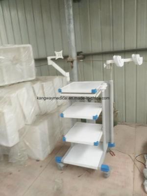 Mobile Computer Workstation Elevated Small Medical Equipment Cart