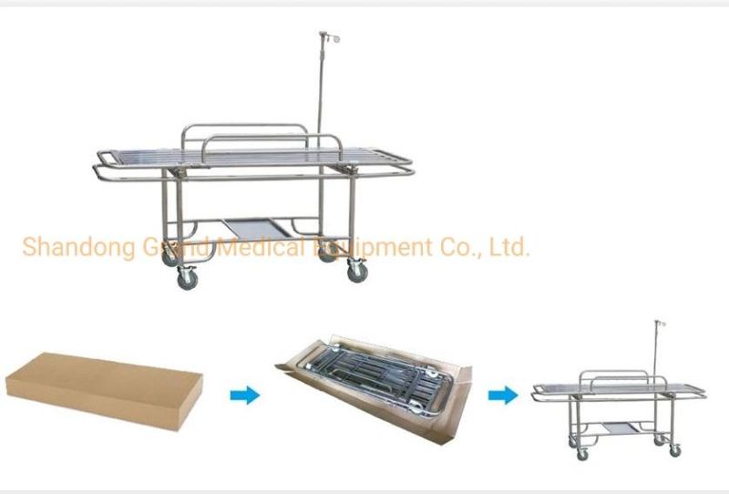 China Products/Suppliers. Emergency Ambulance Stretcher of Stainless Steel Four-Wheeled Stretcher