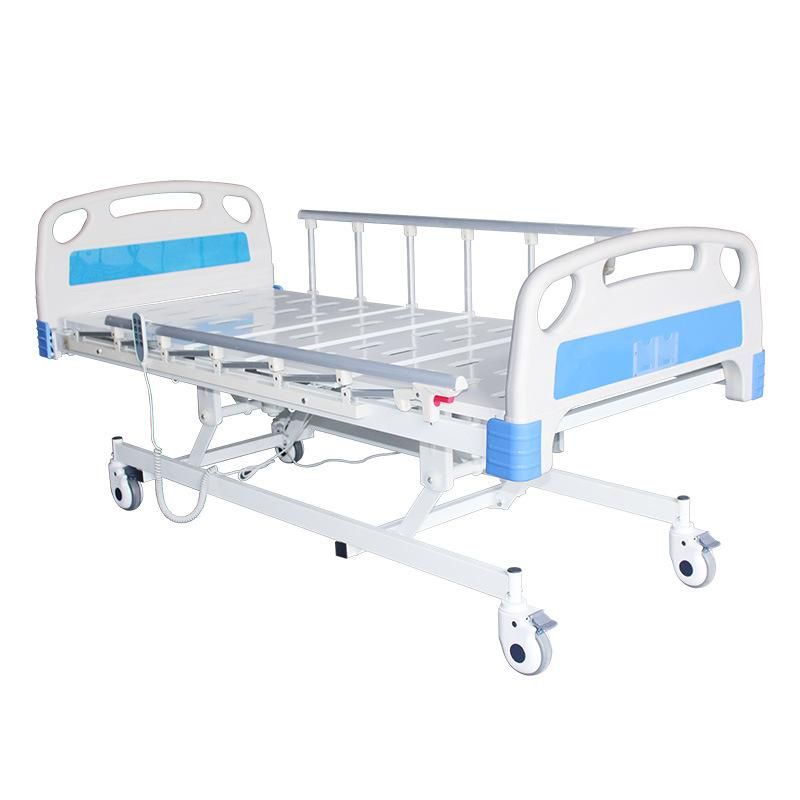 HS5107G Three 3 Functions Electric Motorized Multifunctional Hospital Nursing Bed with Foldable Siderails and Low Position Function