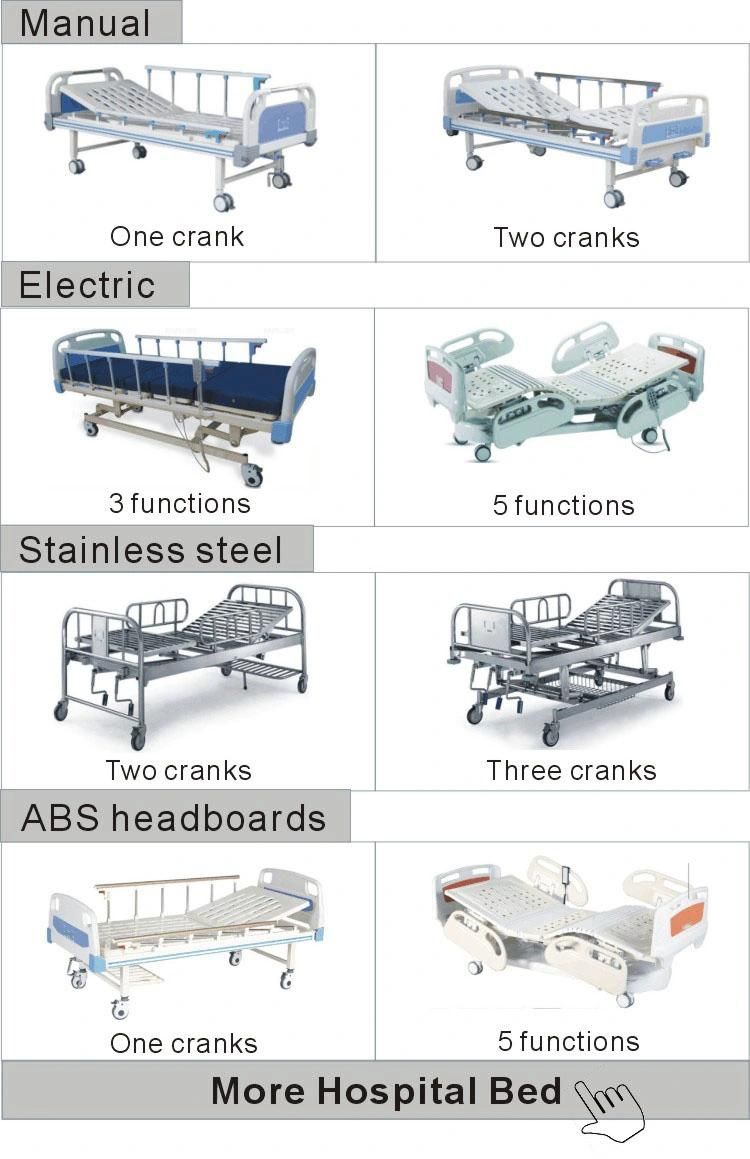 Medical Equipments Metal 3 Crank Manual Hospital Bed Electrical Bed