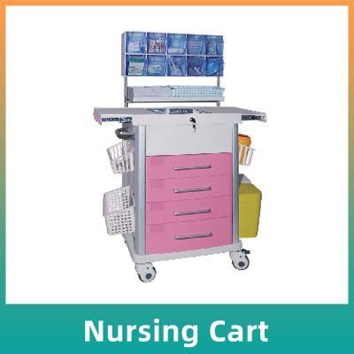 Hospital Equipment Crash Cart Medical Emergency Drugs Trolley with Drawers