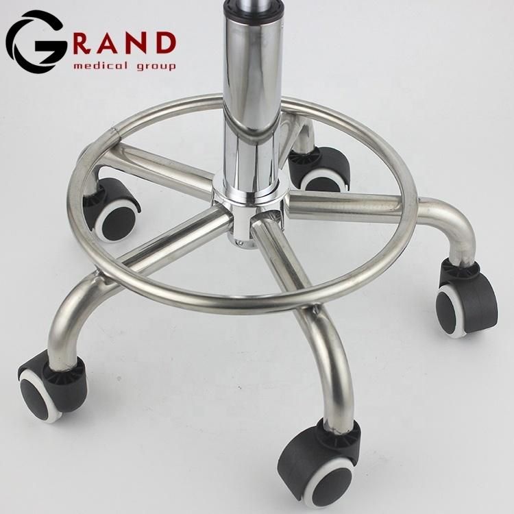 Chinese Manufacturer Best Price Stainless Steel Liftable Surgical Round Hospital Medical Stool with Backrest
