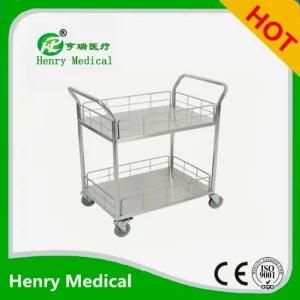 Hr-789b Instrument Trolley Two Shelves M Size/Instrument Trolley/Emergency Trolley