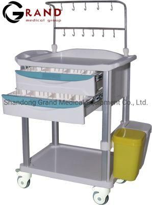 Hot Sale China ABS Medical Trolley Mobile Cart Infusion Delivery Trolley for Hospital