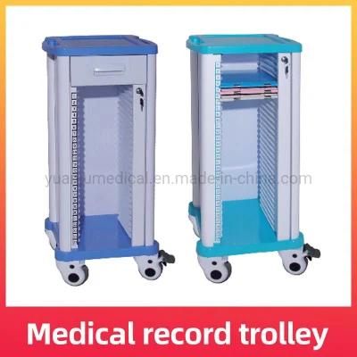High Quality Hospital ABS Medical Record Folder Trolley Cart Hospital Medical History Folder Trolley