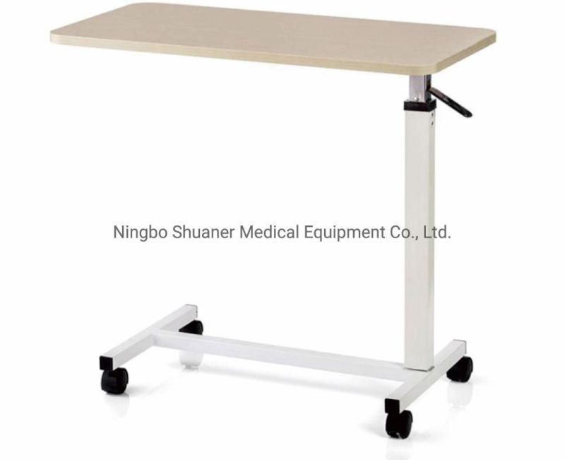 Medical Equipment Height Adjustable Hospital Products Overbed Table for Dining (SAE-PJ03A-03b)