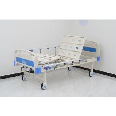 2 Function Manual Type Medical Hospital Bed with Caster