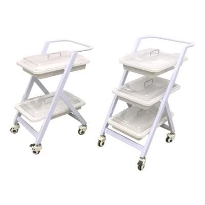 Mn-SUS019A Three Layers 304 Stainless Steel Instrument Trolley Colonoscopy Trolley