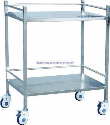Hospital Stainless Steel Instrument Cart Medical Mobile Cart