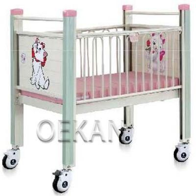 High Quality Hospital Furniture Medical Beds Children Kids Pediatric Side Rail Beds with Mattress