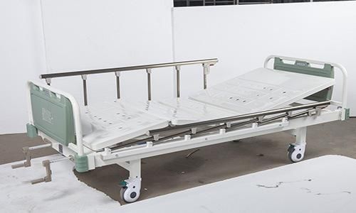 High Quality Manual 2 Cranks Perforated Plate Hospital Bed