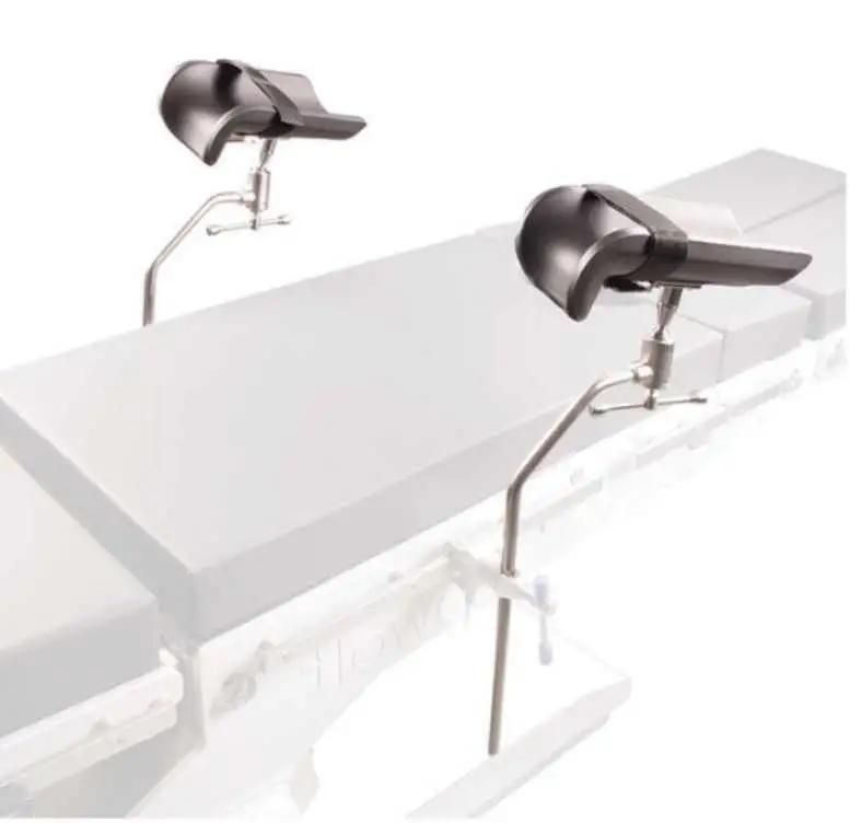 Pink Color Gynecology Table Leg Holder and Twin Leg-Holder, Side Waist Handles Used on Delivery Bed
