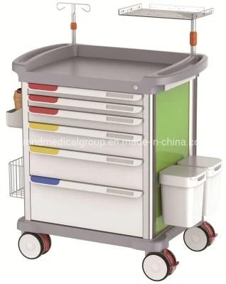 CE and ISO Quality Hospital Resuscitation Trolley and Medical Crash Cart for Medical Equipment Manufacturer Price