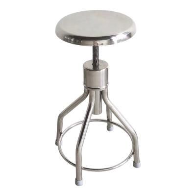 Mn-SUS021 Hospital Clinic Height Adjustable Stainless Steel Medical Doctor Stool