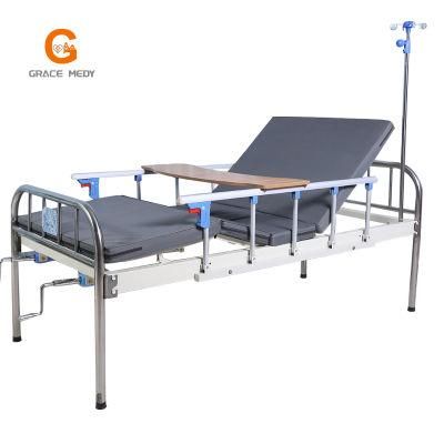 High Quality Cheap Two Functions Double Stainless Steel Cranks Hospital Bed
