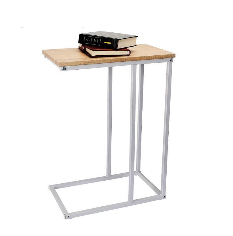 Coffee Laptop Table with Metal Frame Nightstand Table Beside Coffee Table