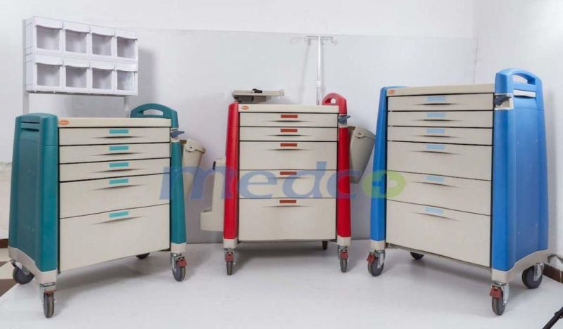 American Style Emergency Crash Cart Medical Trolley