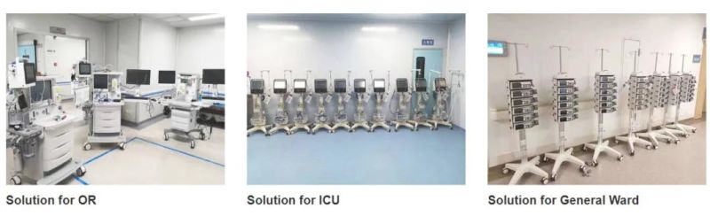 Aluminum Silent Wheels Patient Monitor Trolleys for Hospitals