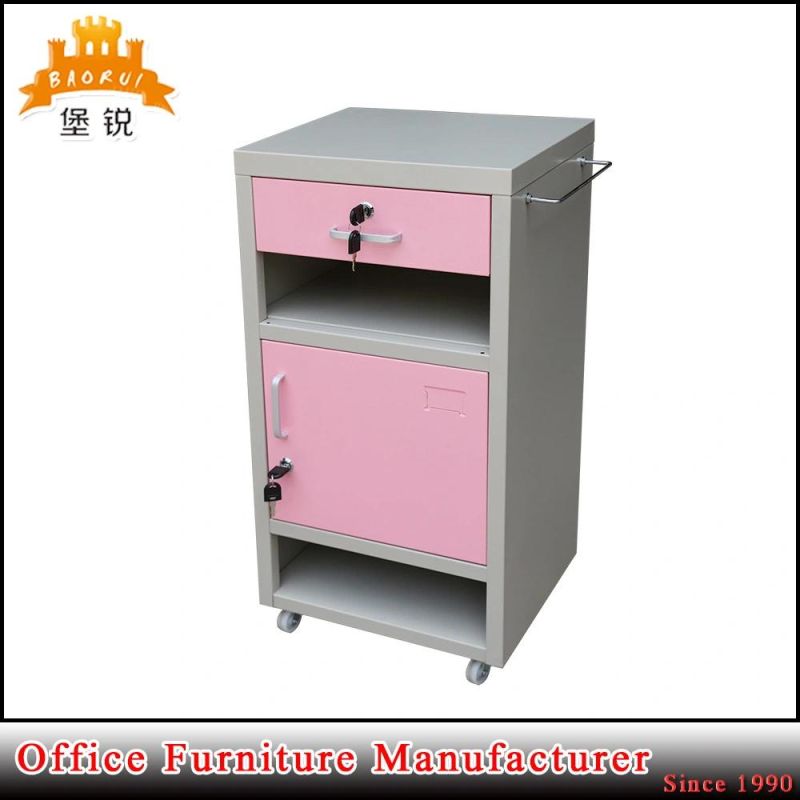 Multi Function Metal Hospital Bedside Cabinet with Drawer