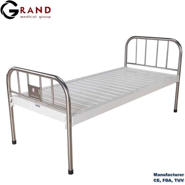 Cheap Price Hospital Stainless Steel Economic Nursing Patient Clinical Flat Bed