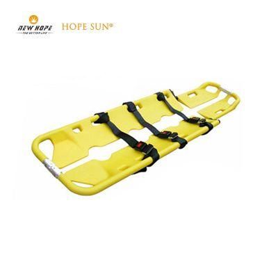 HS-D4 Stainless Steel Foldable Shovel Stretcher Ambulance Stretcher With Safety Straps