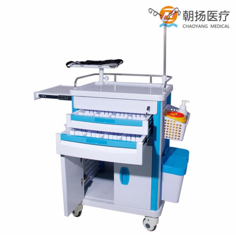 Hot Sale Hospital Trolley Medication Cart Anesthesia Emergency Trolley with Wheel Cy-D406