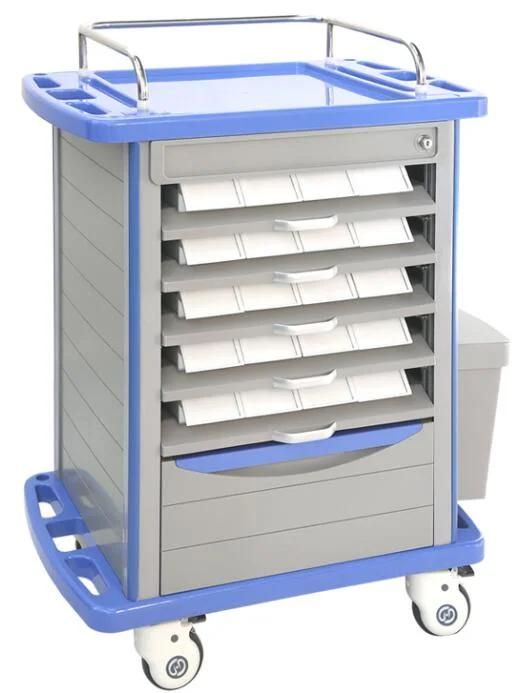 Ce ISO Hospital Furniture Patient Emergency Nursing Crash Cart Trolley