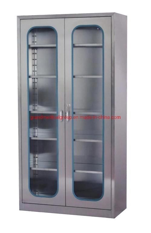 Steel Glass Door Cabinet Instrument Cabinet Medical Storage Cabinet