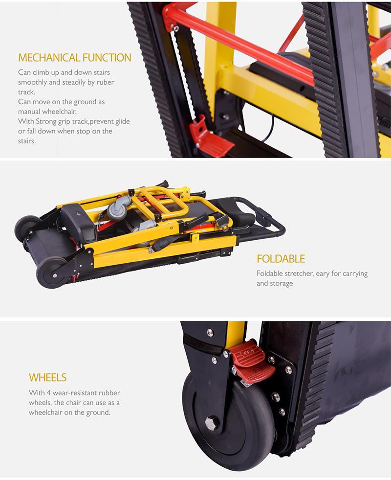 Skb1c10 Aluminum Alloy Medical Evacuation Folding Stair Stretcher for First-Aid