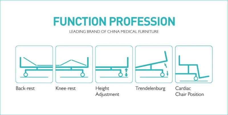 Sk005-2 China Electric Patient ICU Medical Bed with 3 Functions