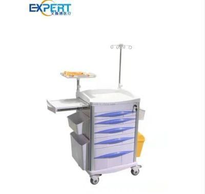 Top 2 Nursing Patinet Hospital Furniture Medical Cart ABS Emergency Trolley