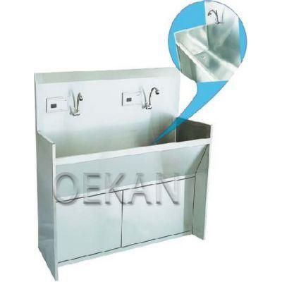 Hospital Clinic Furniture Stainless Steel Operation Room Use Hand Anti-Virus Medical Wash Basin Cabinet with Washing Tank