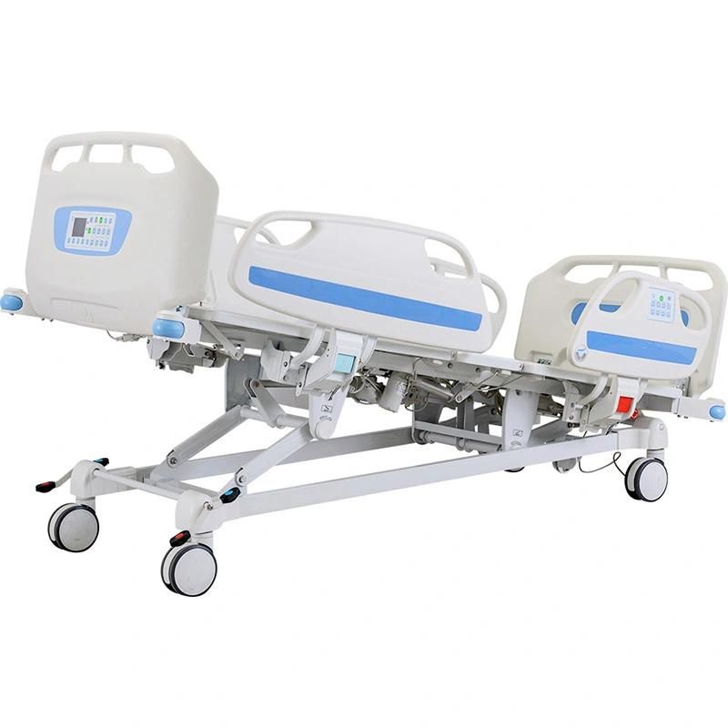 Factory Metal 5 Function Folding Medical Furniture Adjustable Electric Patient Nursing Hospital Bed with Casters