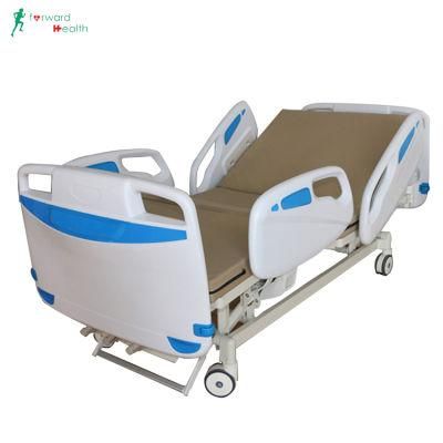 Metal 3 Crank 3 Function Adjustable Medical Furniture Folding Manual Patient Nursing Hospital Bed with Casters