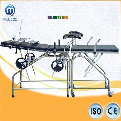 Stainless Steel Medical Manual Hospital Examination Obstetric Operating Table Delivery Bed