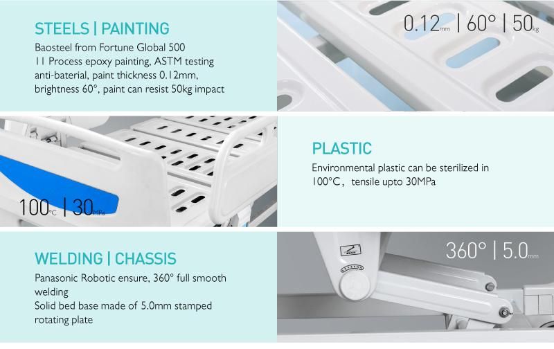 B6c CPR Rehabilitation Electric Reclining Hospital Bed Manufacturer with Three Functions