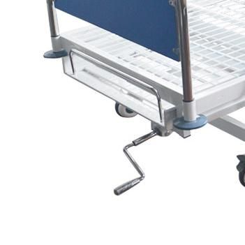 HS5147 Mesh Grid One 1 Crank 1 Functional Single Manual Hospital Bed with a Bed Linen Shelf
