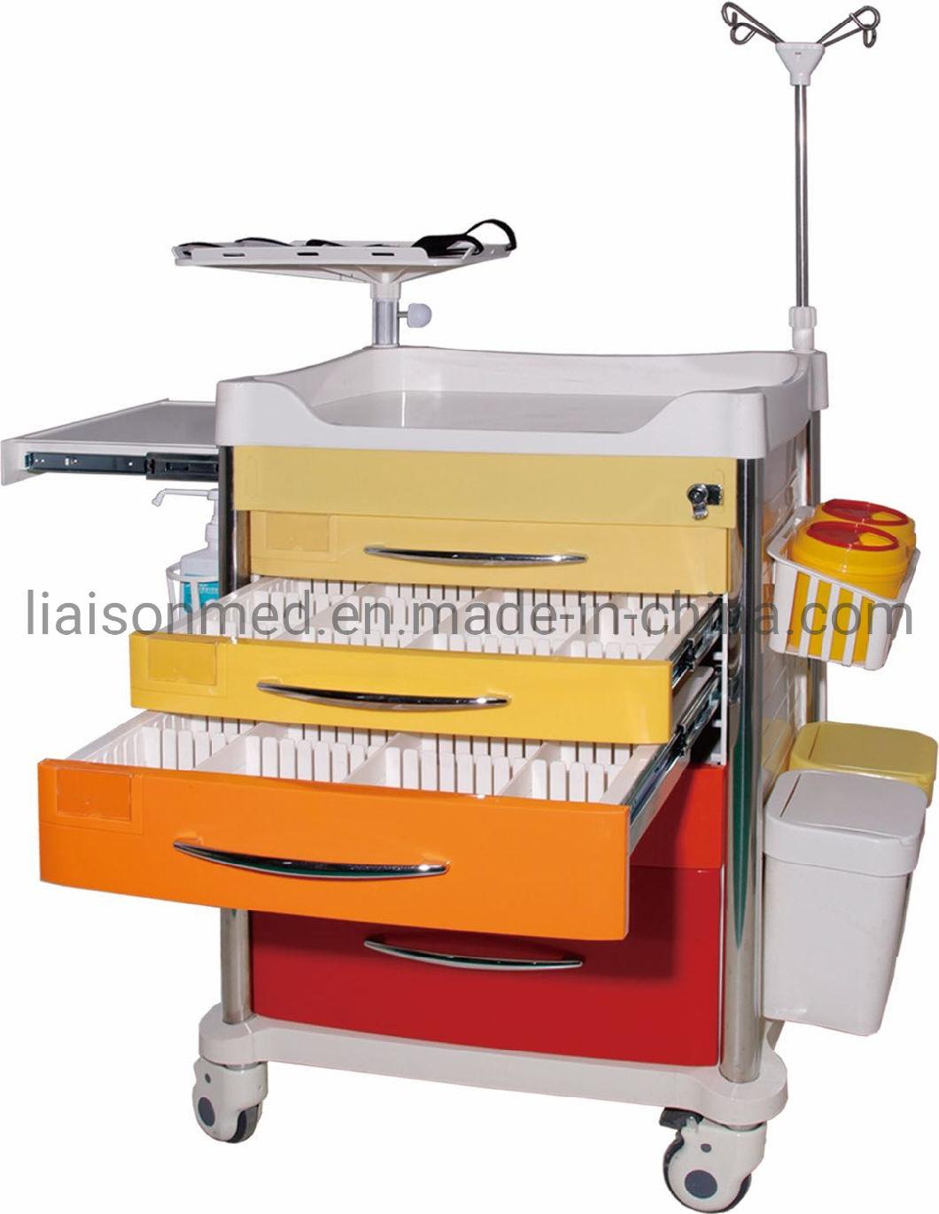 Two Years Warranty Liaison Medicine Trolley with Swivel Casters