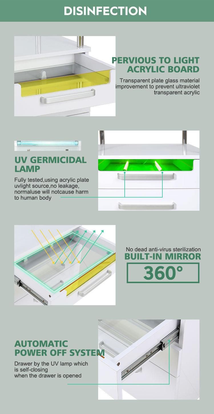 Hospital Equipment Sterilize Medical Cart Ultraviolet Ray Disinfection Hospital Trolley