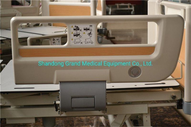 Manufacturer Mobile Multi-Functional Adjusted Electric Five Function Nursing Patient Bed ICU Nursing Bed with Side Rails