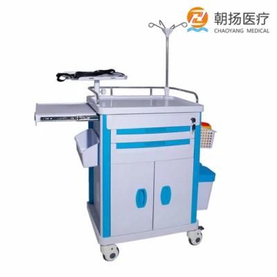 Hot Sale Hospital Trolley Medication Cart Anesthesia Emergency Trolley with Wheel Cy-D406