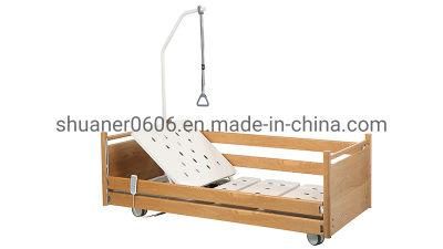 Hospital Folding Wooden Electric Adjustable 5-Function Home Nursing Care Bed for Elderly Patients