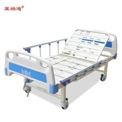 Manufacturer Wholesale Manual Single 1 Crank Medical Bed One Function Nursing Bed Patient Home Hospital Bed