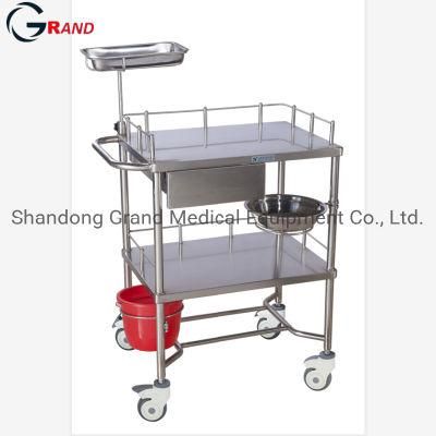 Surgical Instrument Stainless Steel Medicative Cart Transfer Drug Nursing Dressing Trolley