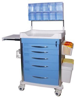 Emergency Medical Equipment Cart Patient Used ABS Anesthesia Trolley