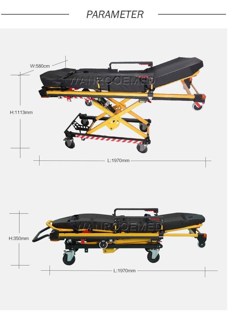 Ea-3ad Hospital Equipment Electric Folding Trolley Patient Ambulance Stretcher