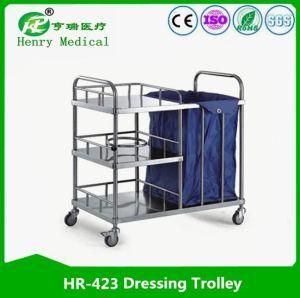Stainless Steel Instrument Torlley Two Shelves/Dressing Nursing Trolley/Linen Trolley