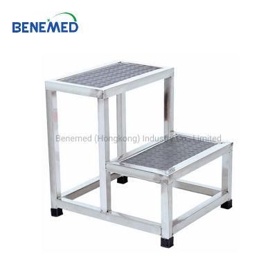 High Quality Double Layers Stainless Steel Foot Stool for Patient Doctor