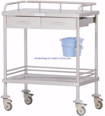 Hospital Cheap Price Stainless Steel Treatment Cart with Drawers